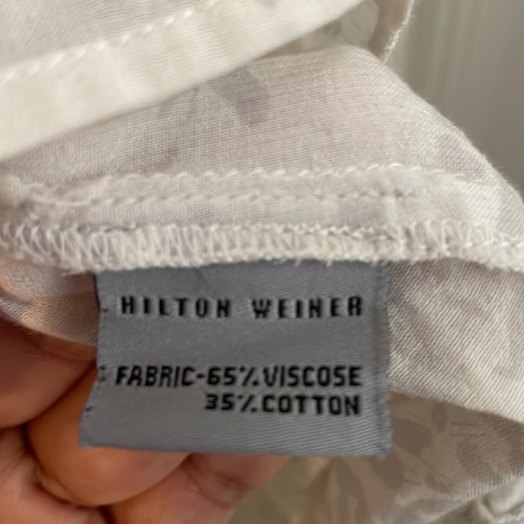 Hilton Weiner maxi dress, size small. White with delicate flower pattern in grey - Picture 6 of 8